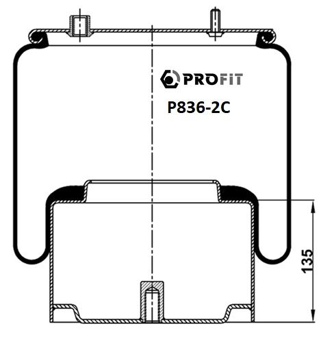  Пневморесора гумометалева PROFIT PR P836-2C